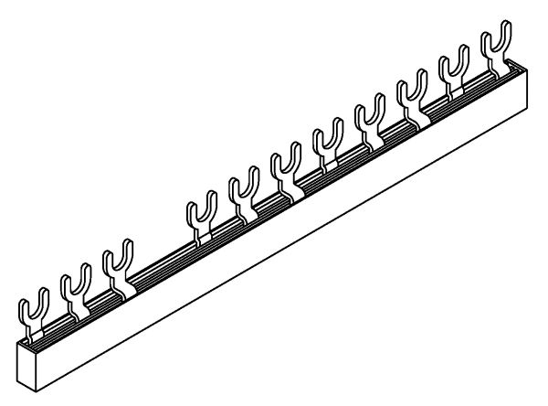 Phasenschiene 3ph 17,8mm 174mm 10qmm 63A Gabel Isoliert
