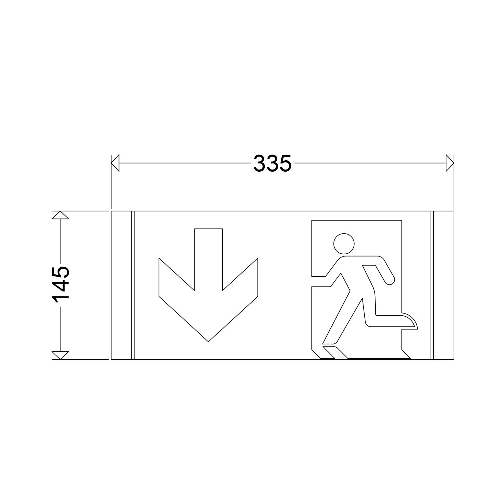 Piktogramm Ausgang Aufkleber nach unten