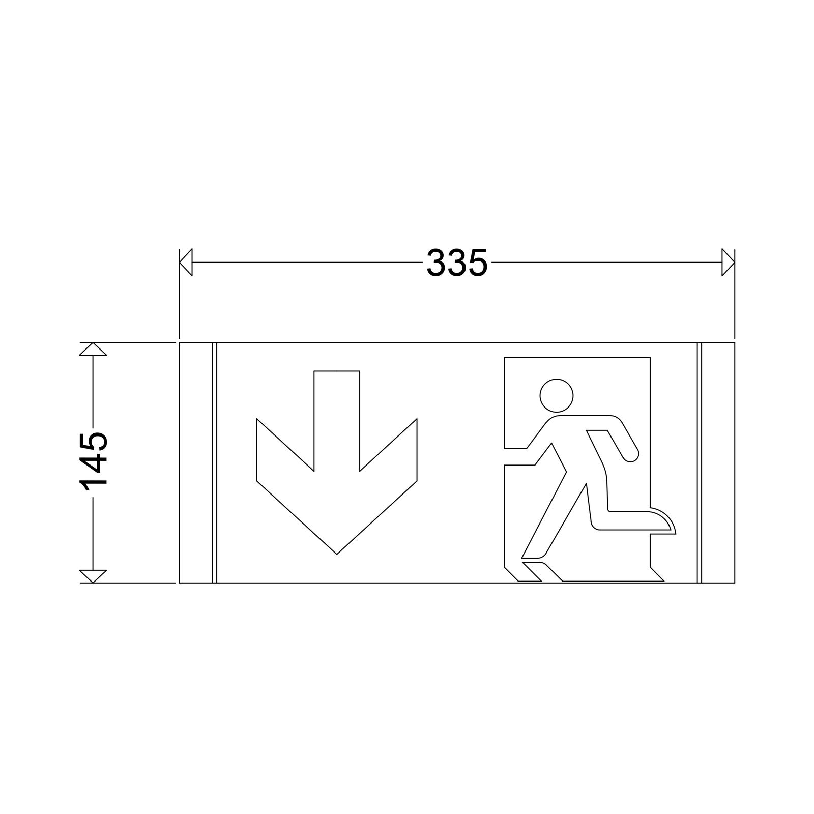 Piktogramm Ausgang Aufkleber nach unten