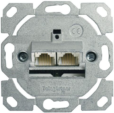 Anschlussdose Cat6A 2xRJ45 Kanaleinb LSA schräg