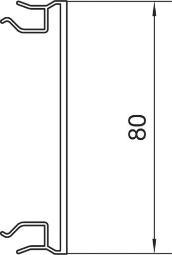 Oberteil GEB-K Kst lgr 80x2000mm unbeh glatt RAL7035