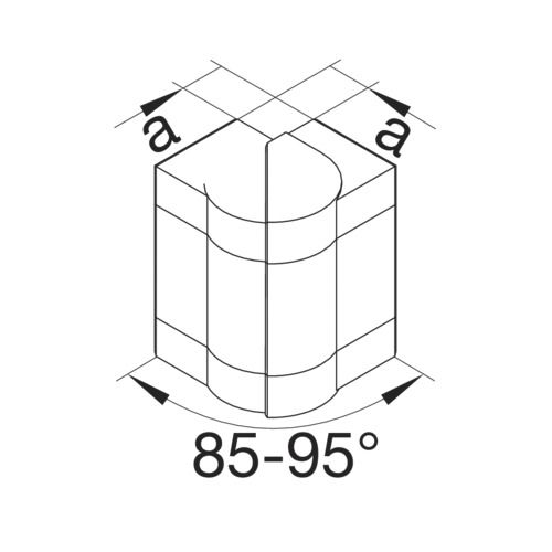 Außeneck GEB-K 68x170mm HFT 85-95° Kst alu hfr nass_lack