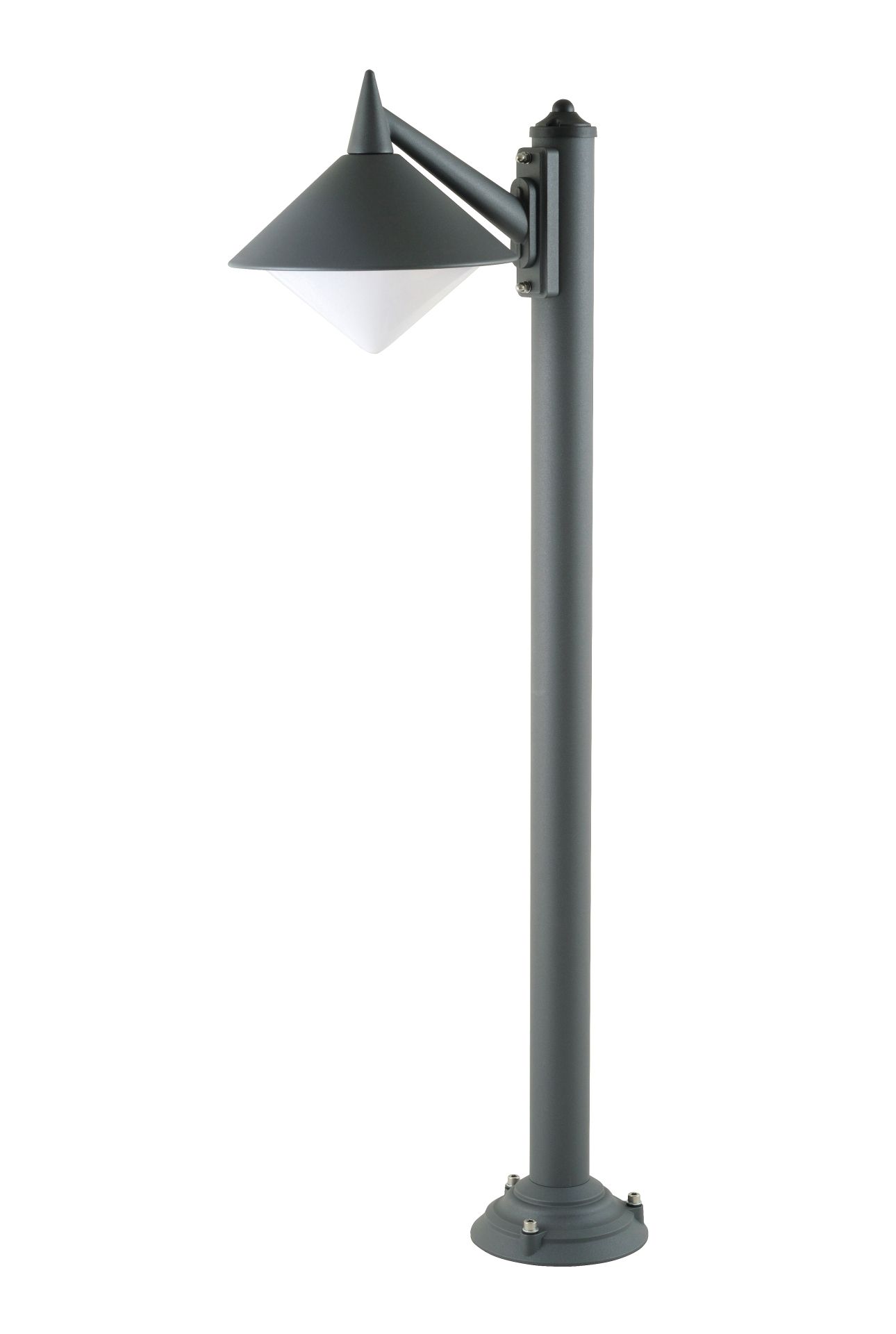 Wegeleuchte 75W E27 granit Alu Kst_opal IP43 HV