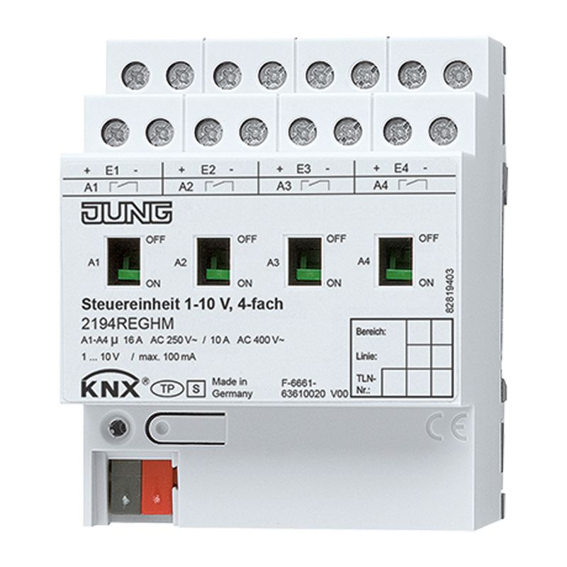 Lichtsteuergerät KNX REG 4TE 1-10V 4Ausg Schnittstelle 1-10 V