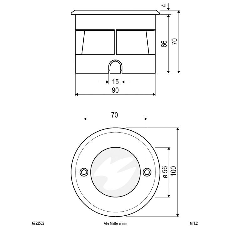 LED-Bodeneinbauleuchte 3W 3000K 90lm 220-240V LED nicht austauschbar 1LED