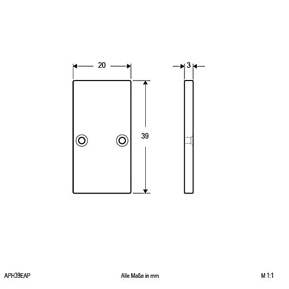 Endstück alu IP20 20x39x3mm Zubehör