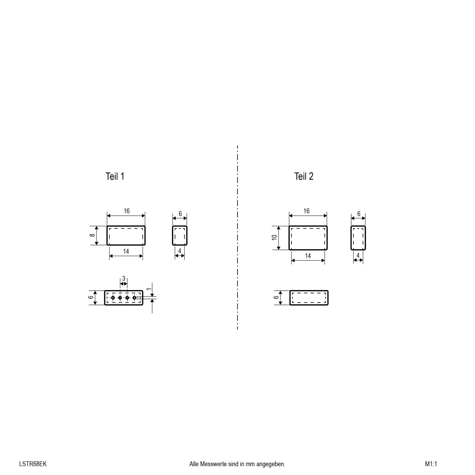 Endstück IP68 10x16x6mm Zubehör