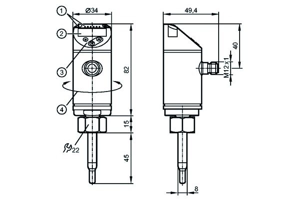 Durchflusswächter 100bar f.Flüssigkeit f.Gas Geeignet für Flüssigkeiten 1stuf