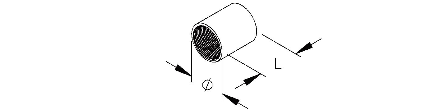 Stahl-Gewindemuffe Metall f/vz hfr Ø63mm