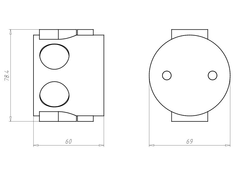 BSdose E120 UP Ø60x60mm Kst rnd IP2X Brandschutzdose