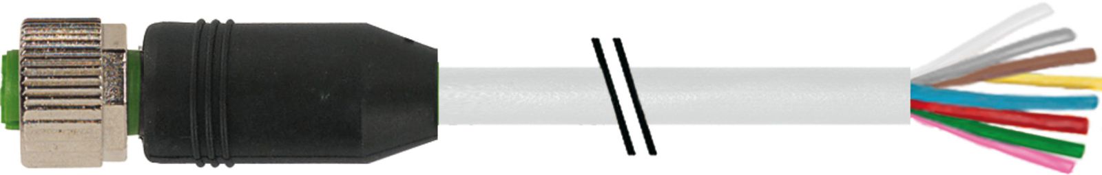 Sensor-Aktorkabel 8p 10m M12 Female ger fr.Ende Polyurethan (PUR)