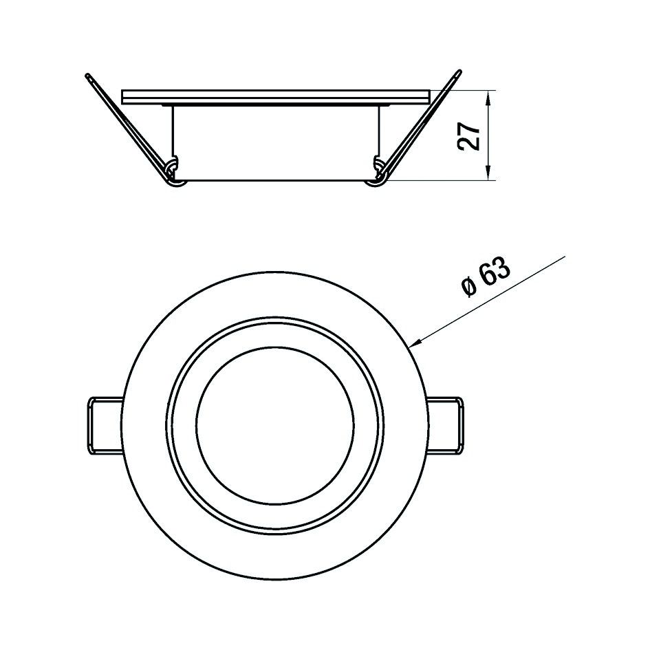 Einbaustrahler 1-35W Tulka GZ4 edst IP55 gbürst gebürstet Ø/EB45-0mm
