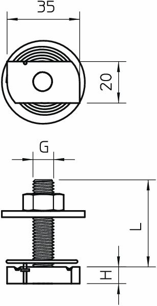 Hammerkopfschraube 20mm M10x30mm ST Zn/AluLam Geeignet für Montageschiene