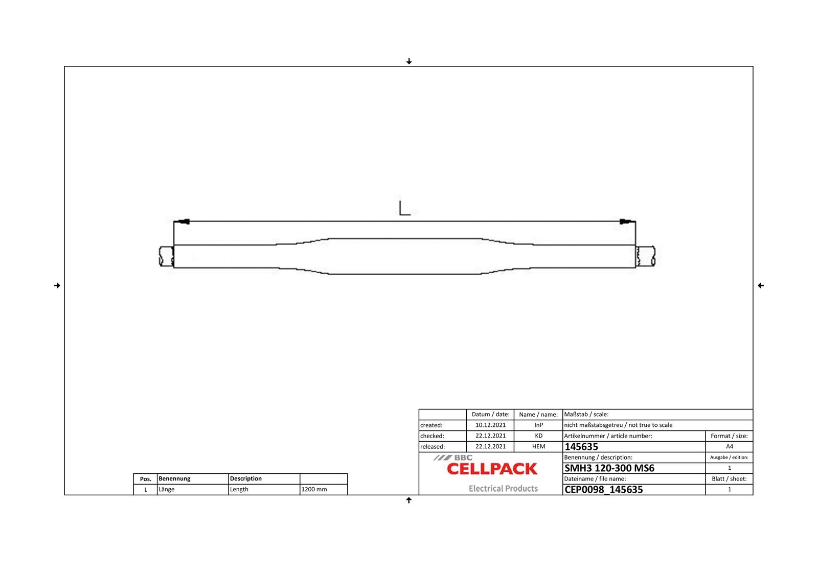 Verbindungsmuffe Warmschr 3x120-300qmm armierte Kunststoffkabel