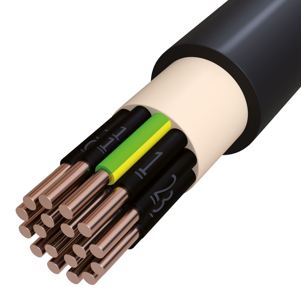 Starkstromkabel Eca NYY-JZ 24x2,5qmm RE TRS Ø27mm Polyvinylchlorid (PVC) sw Cu