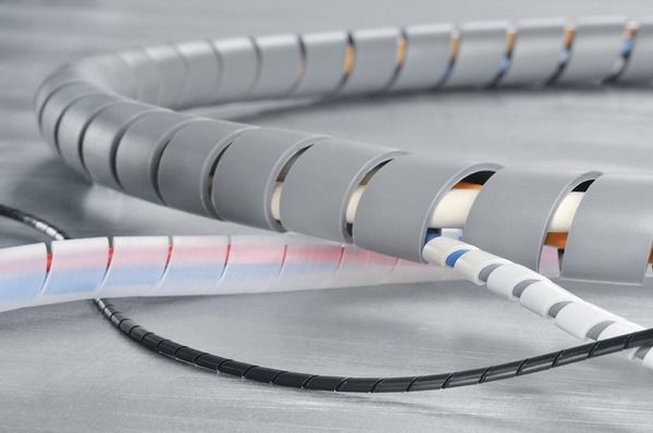 Spiralschlauch PE Ø1,5mm Ø1,6-8mm/Bü hfr Polyethylen (PE) sw UL94HB