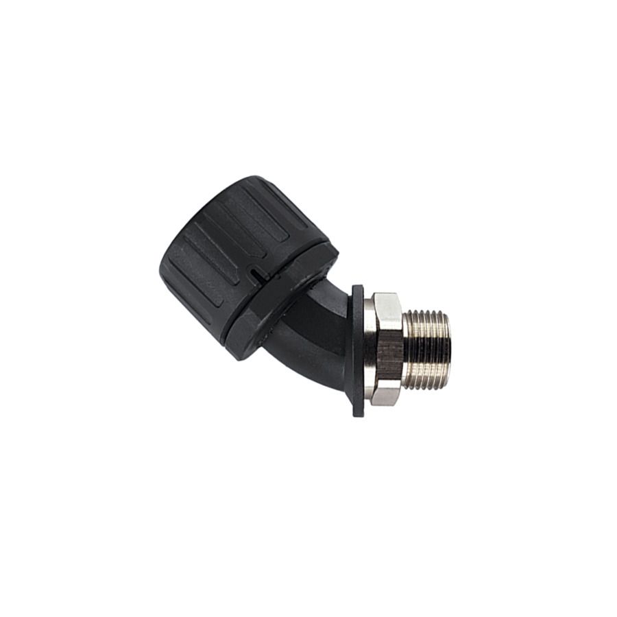 Wellrohrverschraubung Kst/Metall Ø21mm PG16 IP66 45°Wink Schnapp 13mm