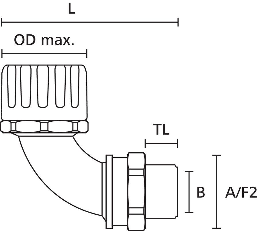 Wellrohrverschraubung Kst/Metall Ø16mm M16x1,5 M16 x 1,5 IP66 90°Wink Schnapp