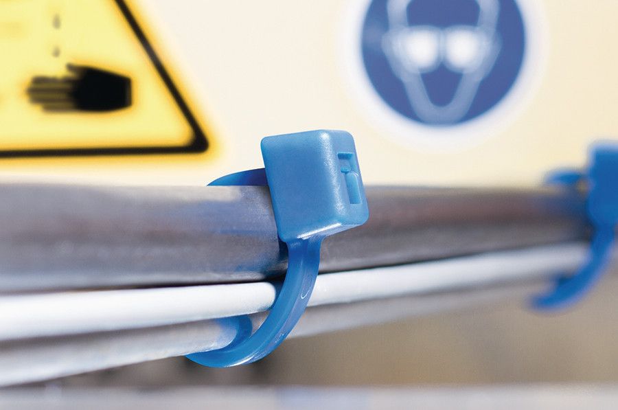 Kabelbinder L382mm bl 4,7x1,7mm Kst -80-170°C KstZunge/Nase