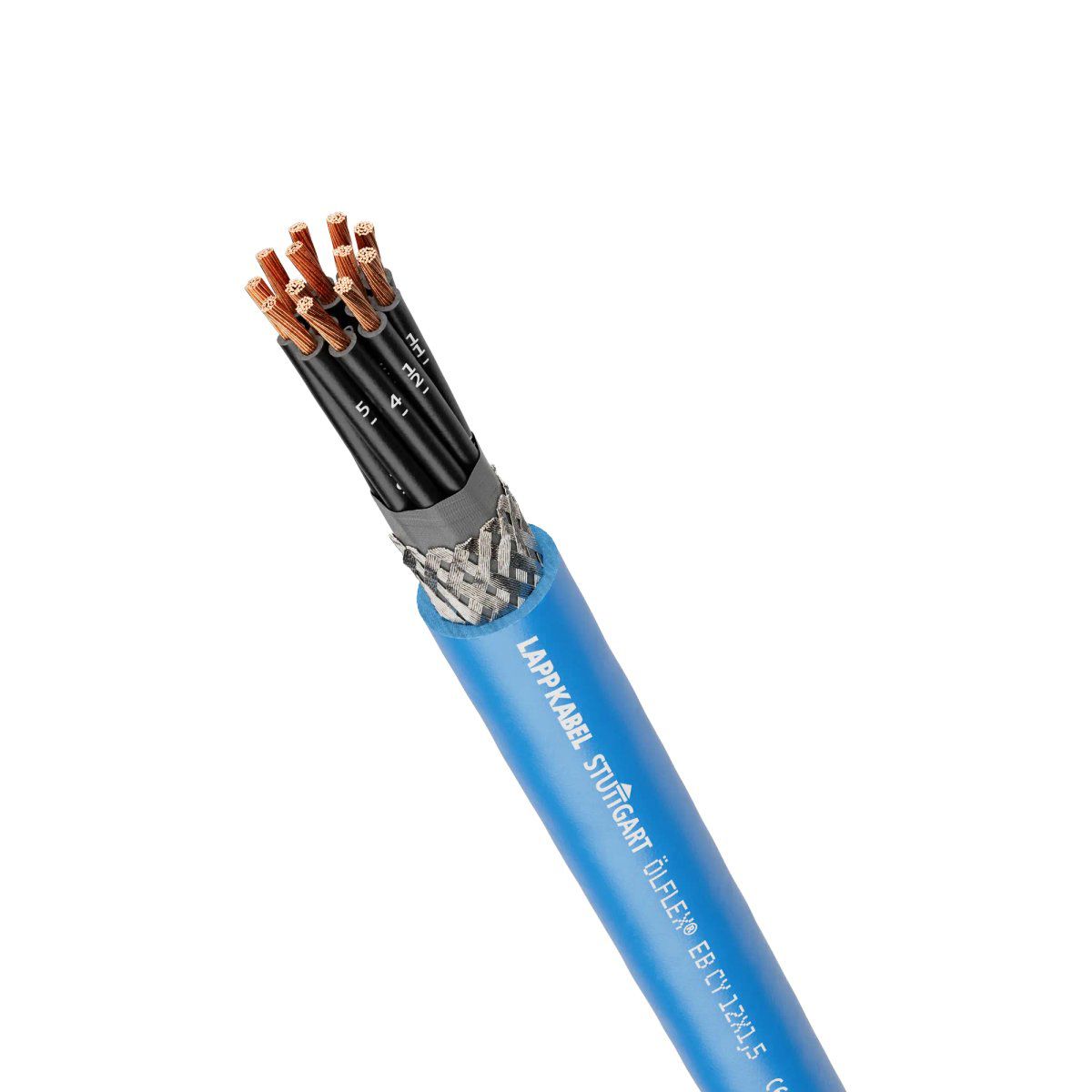 PVC-Steuerleitung Eca ÖLFLEX 12x1 bl R100 gesch Ø11,5mm Ziffer -5-70°C
