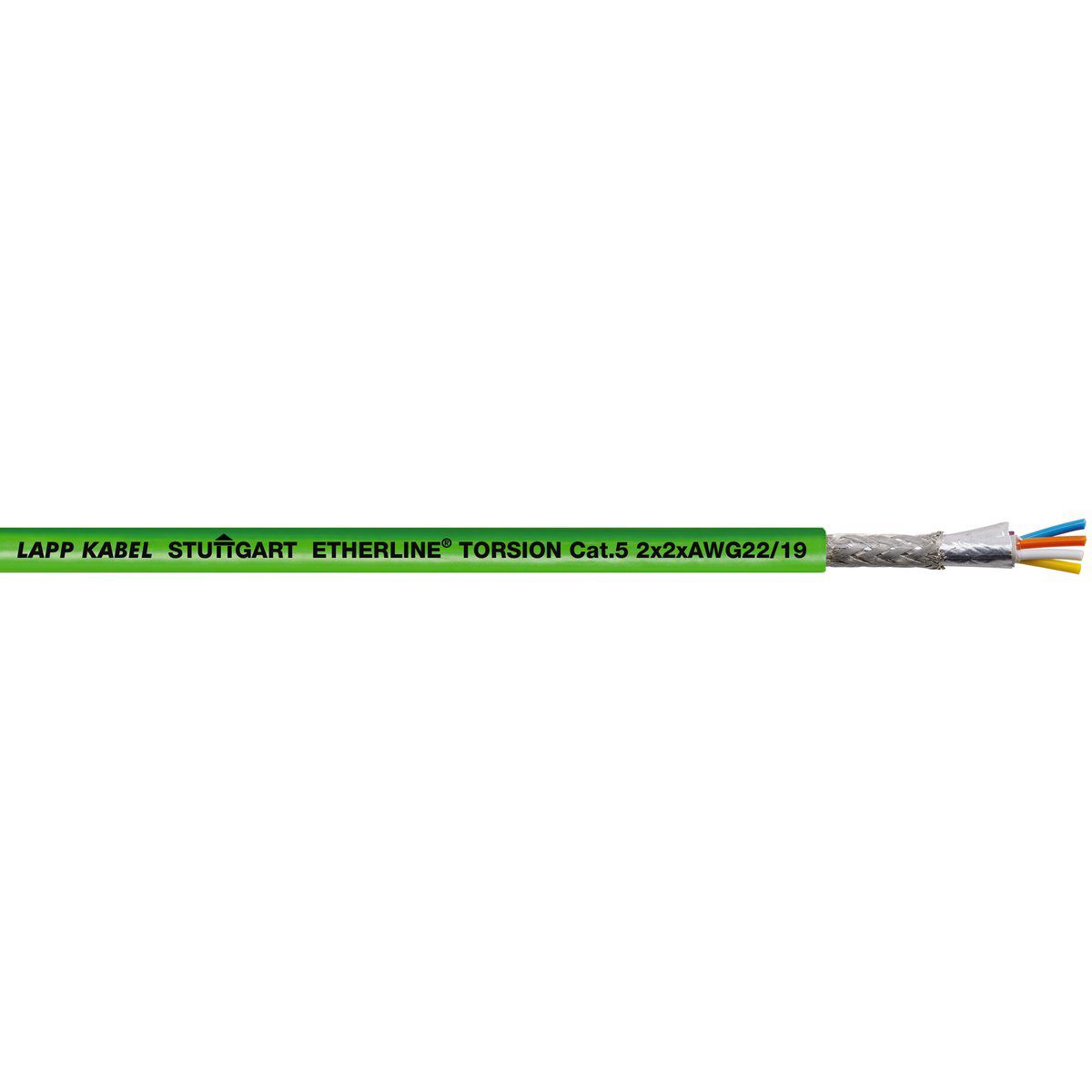LAN-Kabel Cat5 hfr ETHERLINE TORSION P Halogenfrei nach EN IEC 60754-1 2x2x0,34