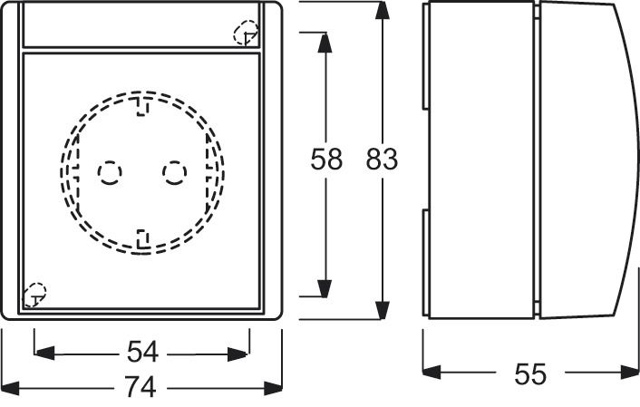 Steckdose 1f aws mt ocean AP m.BS Klappd Mit erhöhtem Berührungsschutz IP44