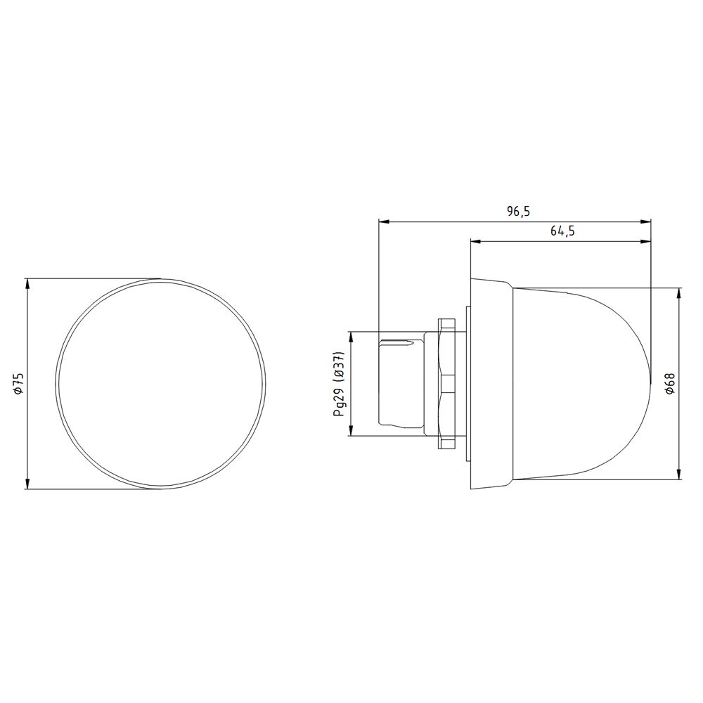 Blitzleuchte 230V/AC 0,035-0,015A IP65 ge Kst Aufb LED
