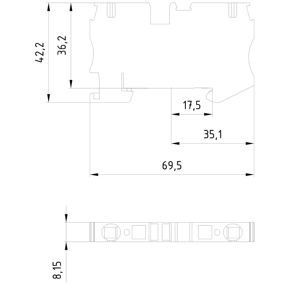Schutzleiter-Reihenklemme 6qmm gn/ge 1Etage PEN-Funktion möglich