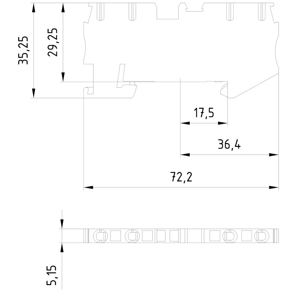 Schutzleiter-Reihenklemme 2,5qmm gn/ge 1Etage TS35 Hutschiene TH35