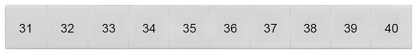 Klemmenmarkierung ws RM=4,2mm 31-40 horiz