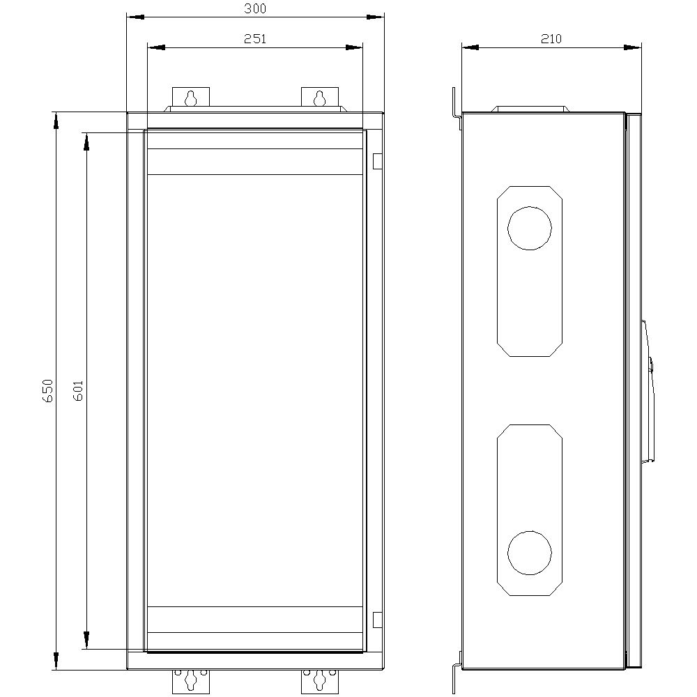 Leergehäuse ST/Kst IP43 B300xH650xT210mm ET210mm geschl