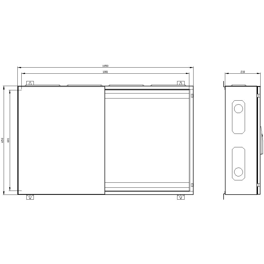 Leergehäuse ST/Kst IP43 ET210mm geschl B1050xH650xT210mm