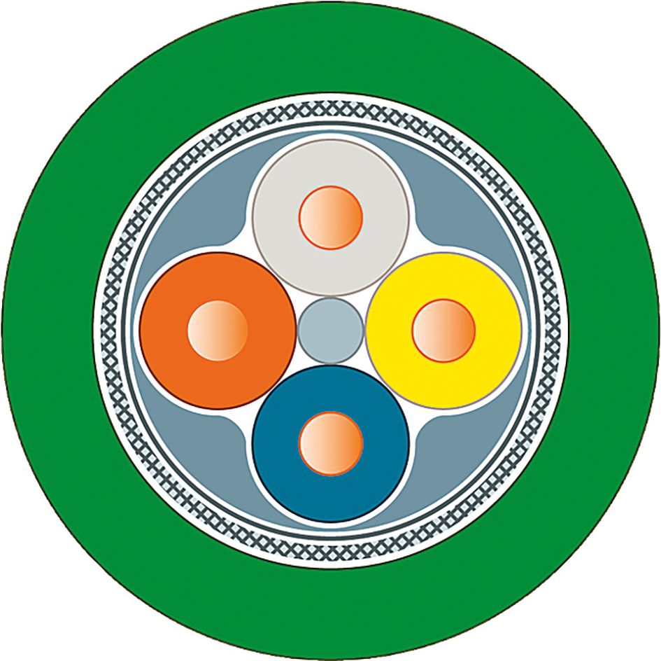LAN-Kabel Cat5E hfr 1x4x4x0,34 gn Kl.1 Halogenfrei nach EN IEC 60754-1 Farbe