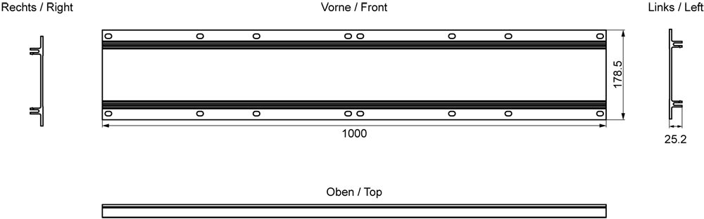 Baugruppenträger f.Tragschien Tragschienenmontage möglich