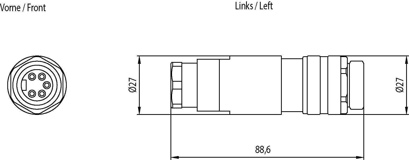 Steckverbinder SIMATIC NET, 22mm (7/8)