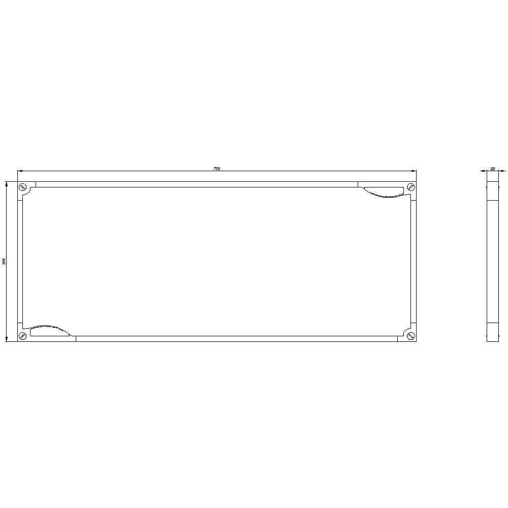 Abdeckung Verteilerfeld B750xH300mm Kst IP20