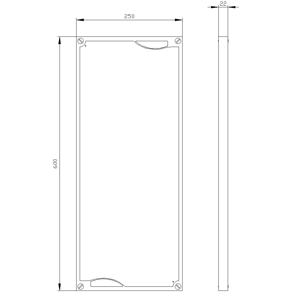 Abdeckung Verteilerfeld B250xH600mm Kst IP20