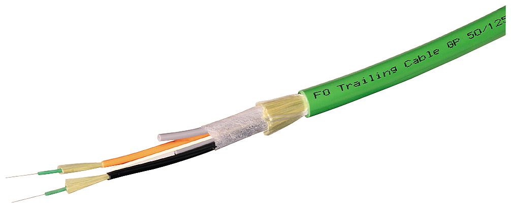 LWL-Kabel OM2 50/125 gn 2fas rnd Ø10,5mm MM50/125 Hohlader