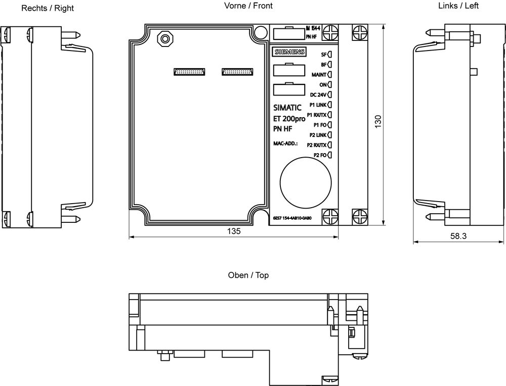 Kommunikations-Modul DC 20,4-28,8V Unterstützt Protokoll für PROFINET IO