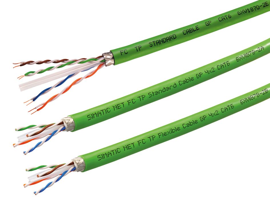 LAN-Kabel Cat6 4x2x2 gn Kl.1 Polyolefine Farbe Folie + Geflecht Bündel