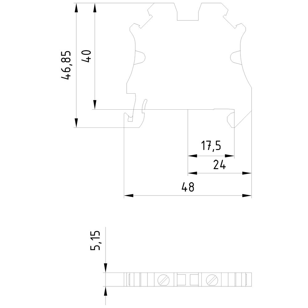 Reihenklemme 1Etage 2kl bg 24A TS35 Hutschiene TH35