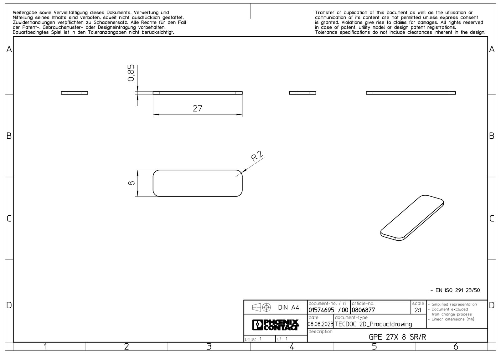 Klemmenmarkierung si RM=27mm unbedr horiz/vert