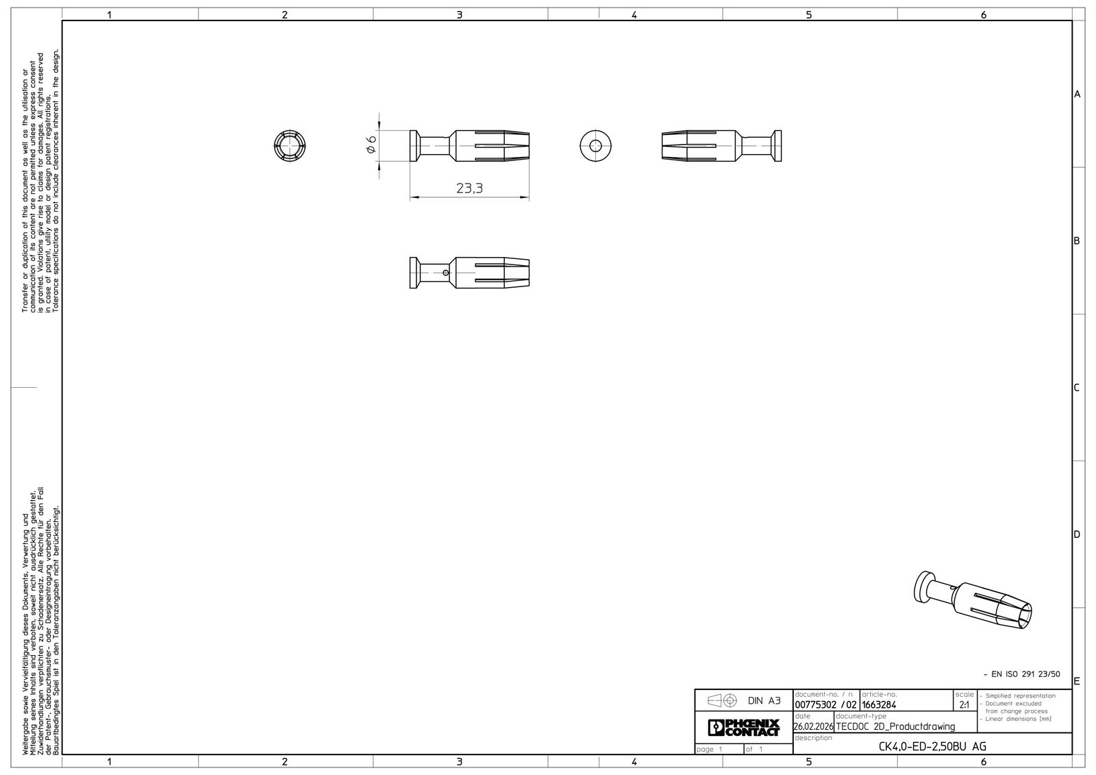 Kontakt Buchse Crimp 2,5qmm 2,5qmm Si