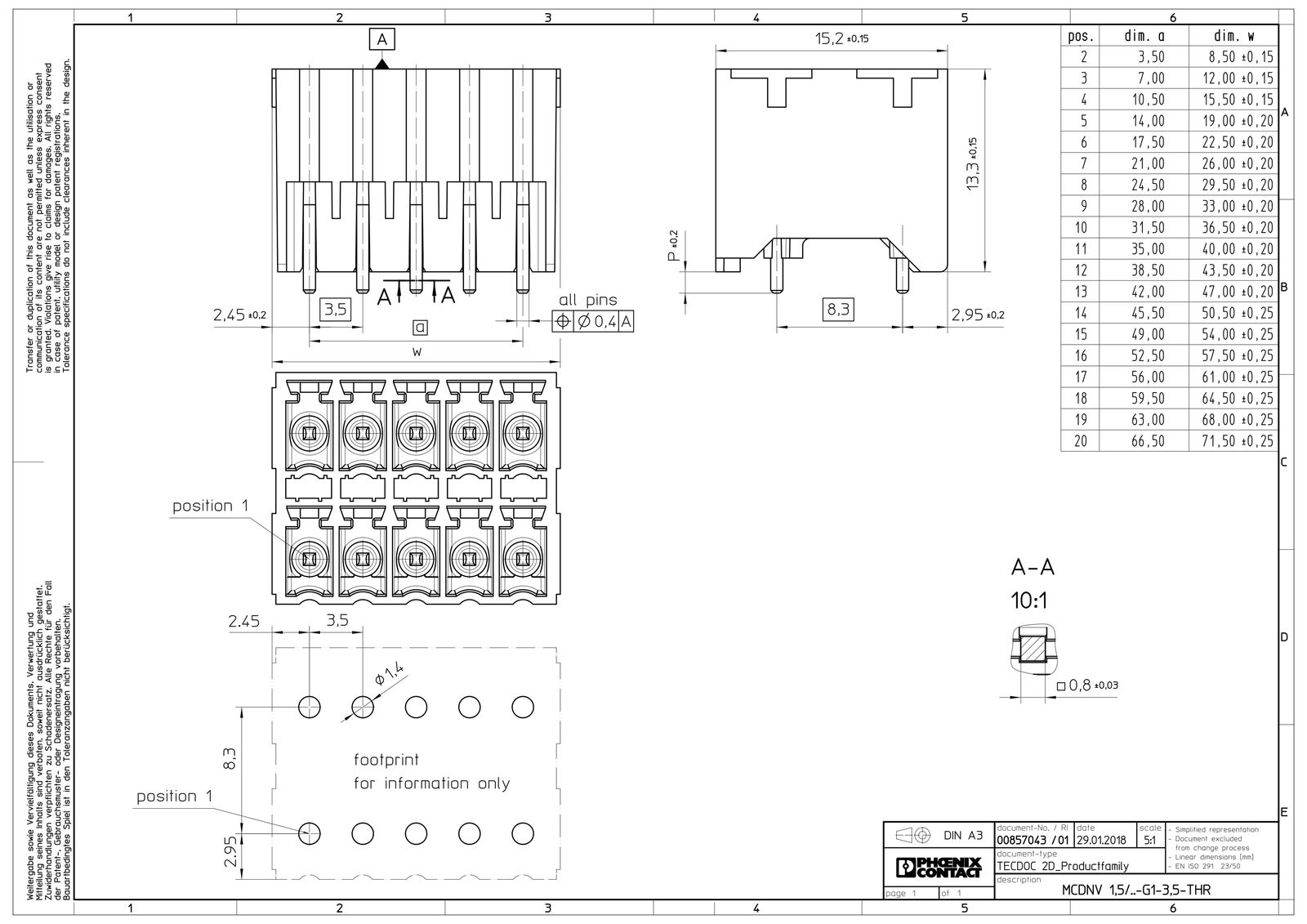 Platinenstecker Stift 3p sw 2re 3,5mm zinn THR fester Steckverbinder
