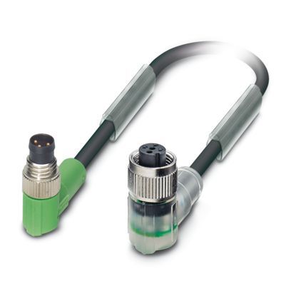 Sensor-Aktorkabel 3p 0,3m M12 Female hfr abgew M8 PUR Polyurethan (PUR) m.LED-Anz