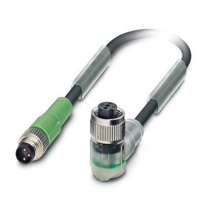 Sensor-Aktorkabel 3p 0,3m M12 Female hfr abgew M8 PUR Polyurethan (PUR) m.LED-Anz