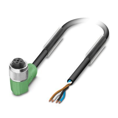 Sensor-Aktorkabel 4p 3m M12 Female abgew fr.Ende Polyvinylchlorid (PVC)