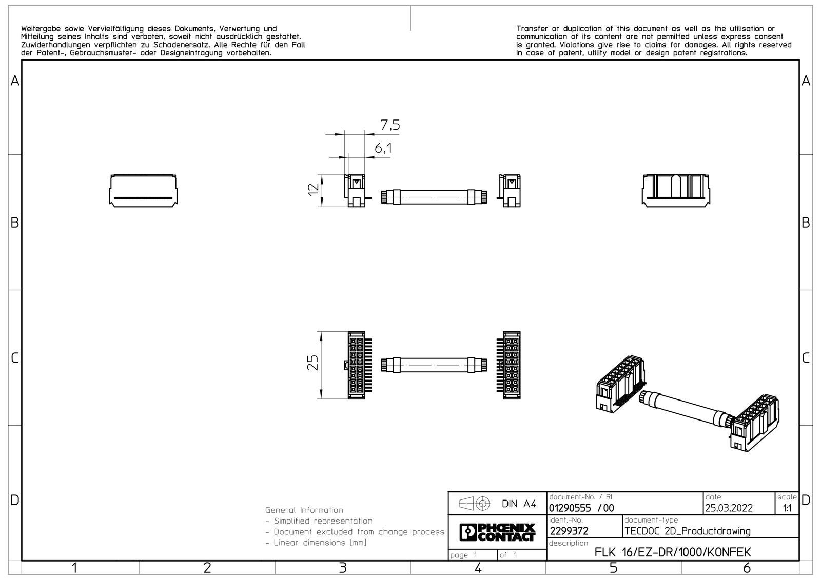SPS-Verbindungskabel 10m SPS-and.Ger FLK Geeignet für Eingangskarte SPS 16p