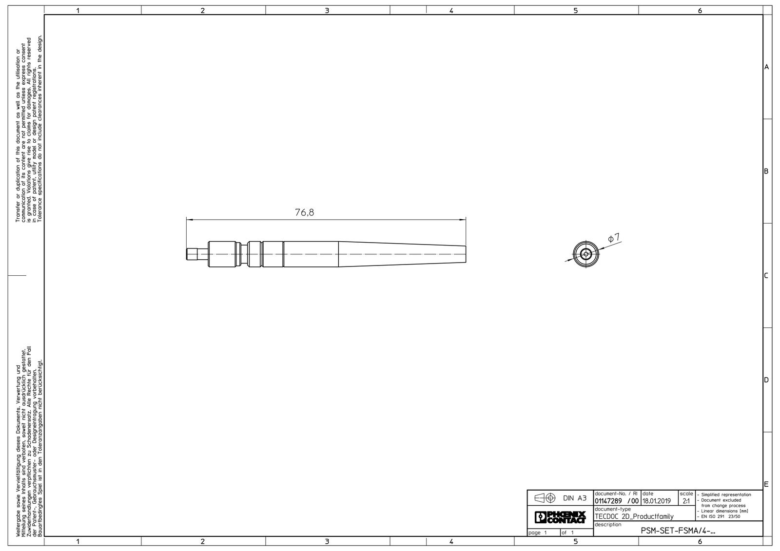 LWL-Stecker FSMA MM klemm Metall alu