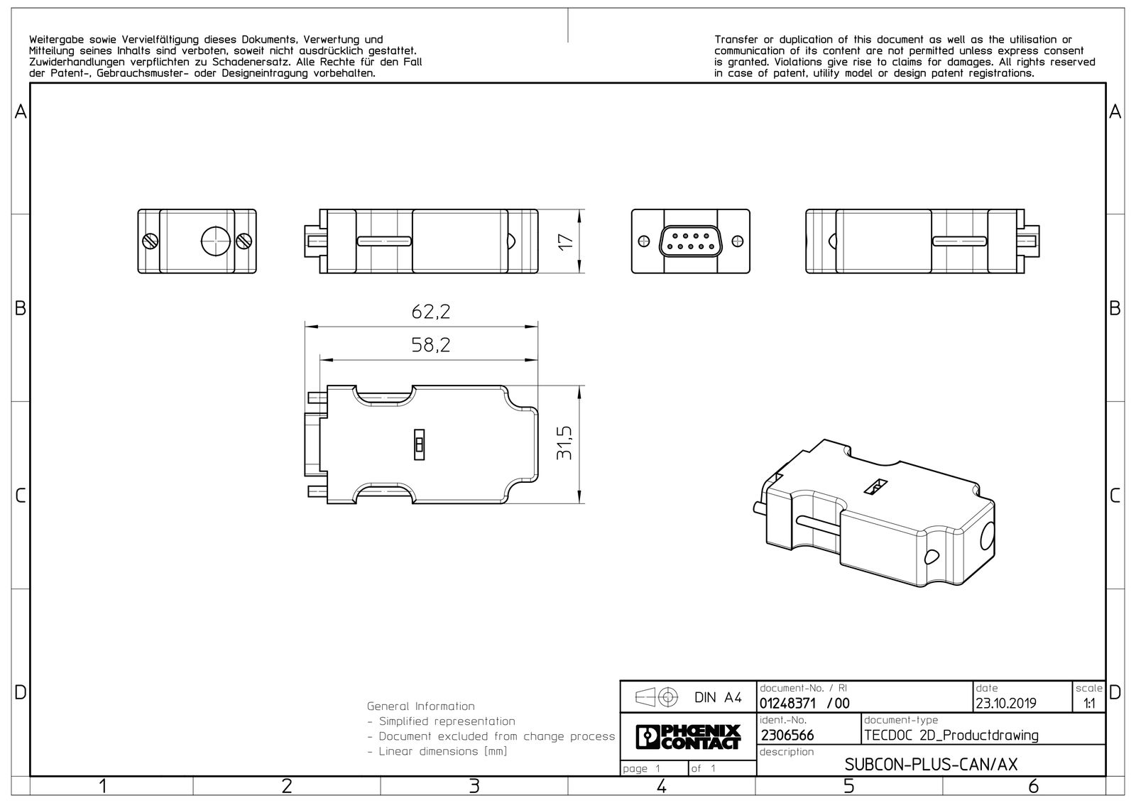 D-Sub Steck 9p Crimp female